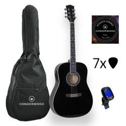 Condorwood AD-200 BK akustiskā ģitāra ar STARTER komplektu