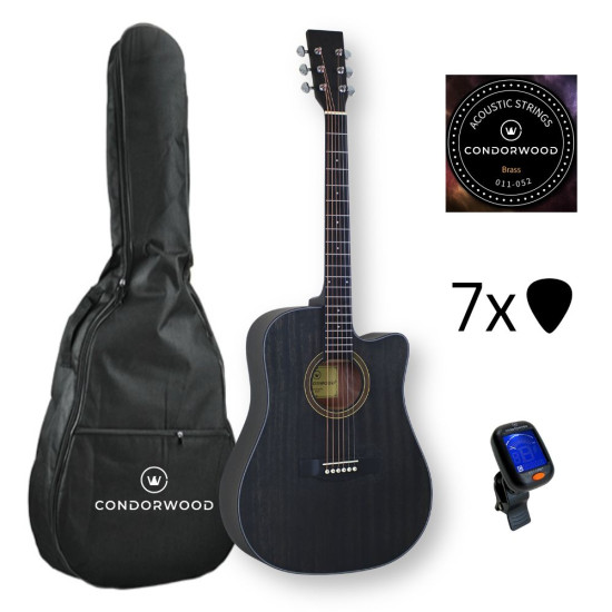 Condorwood AD-512 akustiskā ģitāra ar STARTER komplektu